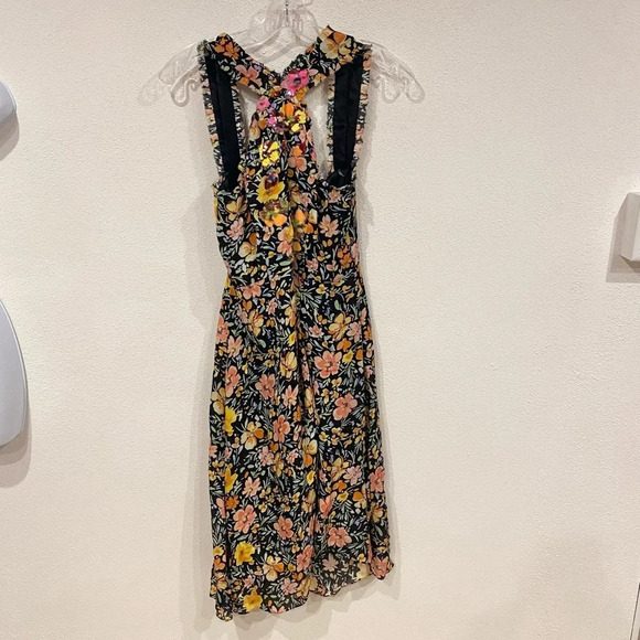 NWT Kobi Halperin Steph Floral Silk Halter Dress Size 4 - Picture 2 of 5